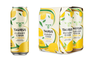 Taurus Cloudy Lemon Cider|Thatchers cider label